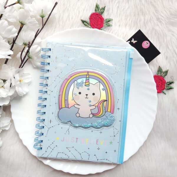 Unicorn Diary with Zipper Pouch