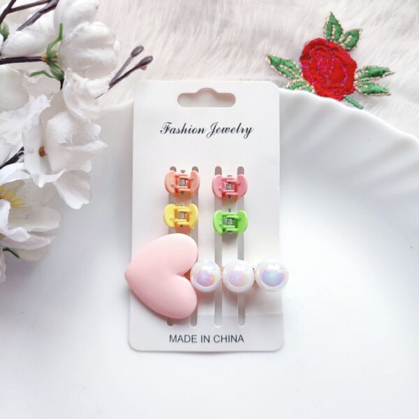 Heart Pearl Clip with Mini Clips
