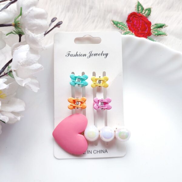 Heart Pearl Clip with Mini Clips