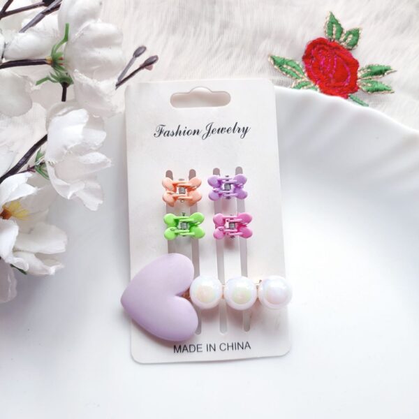 Heart Pearl Clip with Mini Clips