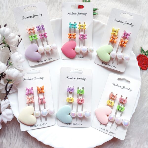Heart Pearl Clip with Mini Clips
