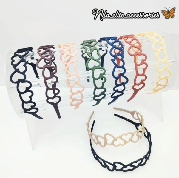 Matte Finish Elastic Heart Headband
