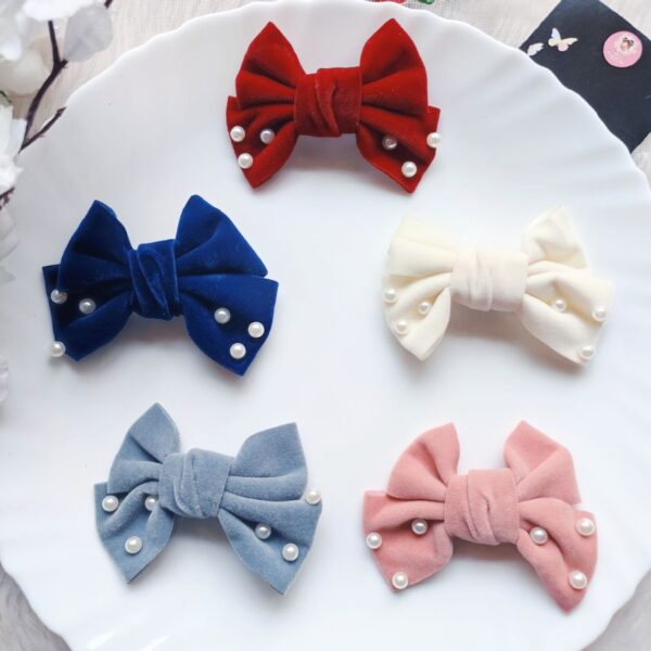 Pretty Velvet Bow Clips