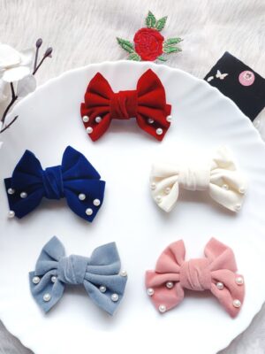 Pretty Velvet Bow Clips