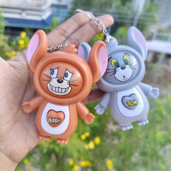 Tom & jerry face changing couple keychain