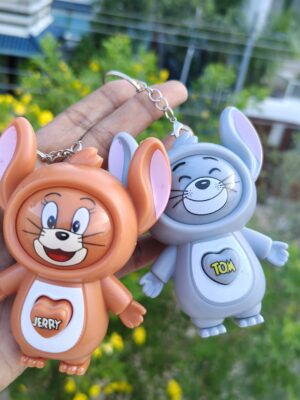 Tom & jerry face changing couple keychain