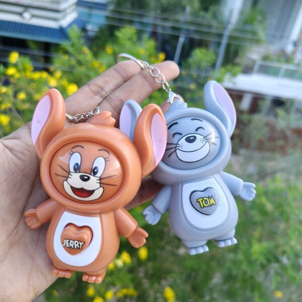 Tom & jerry face changing couple keychain