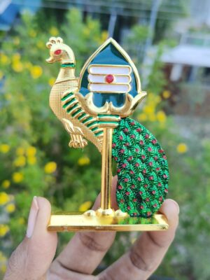 Murugar Mayil Vel Design Decorative Showpiece for Car dashboard, Pooja room